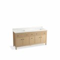 Kohler 72 in. Bathroom Vanity Cabinet With Sinks And Quartz Top in White Oak 35023-SWK